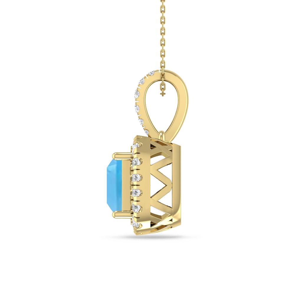 Yellow Gold - Blue Topaz