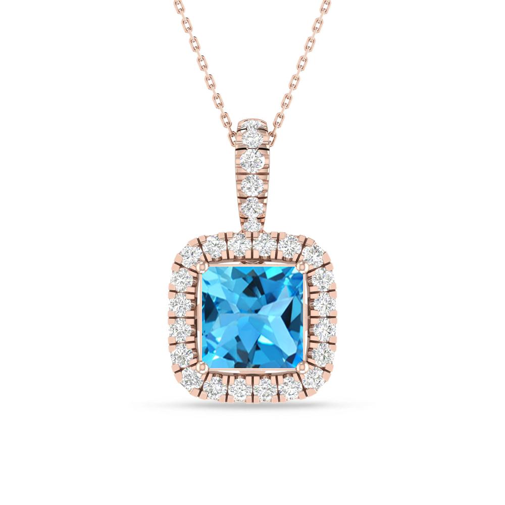 Rose Gold - Blue Topaz