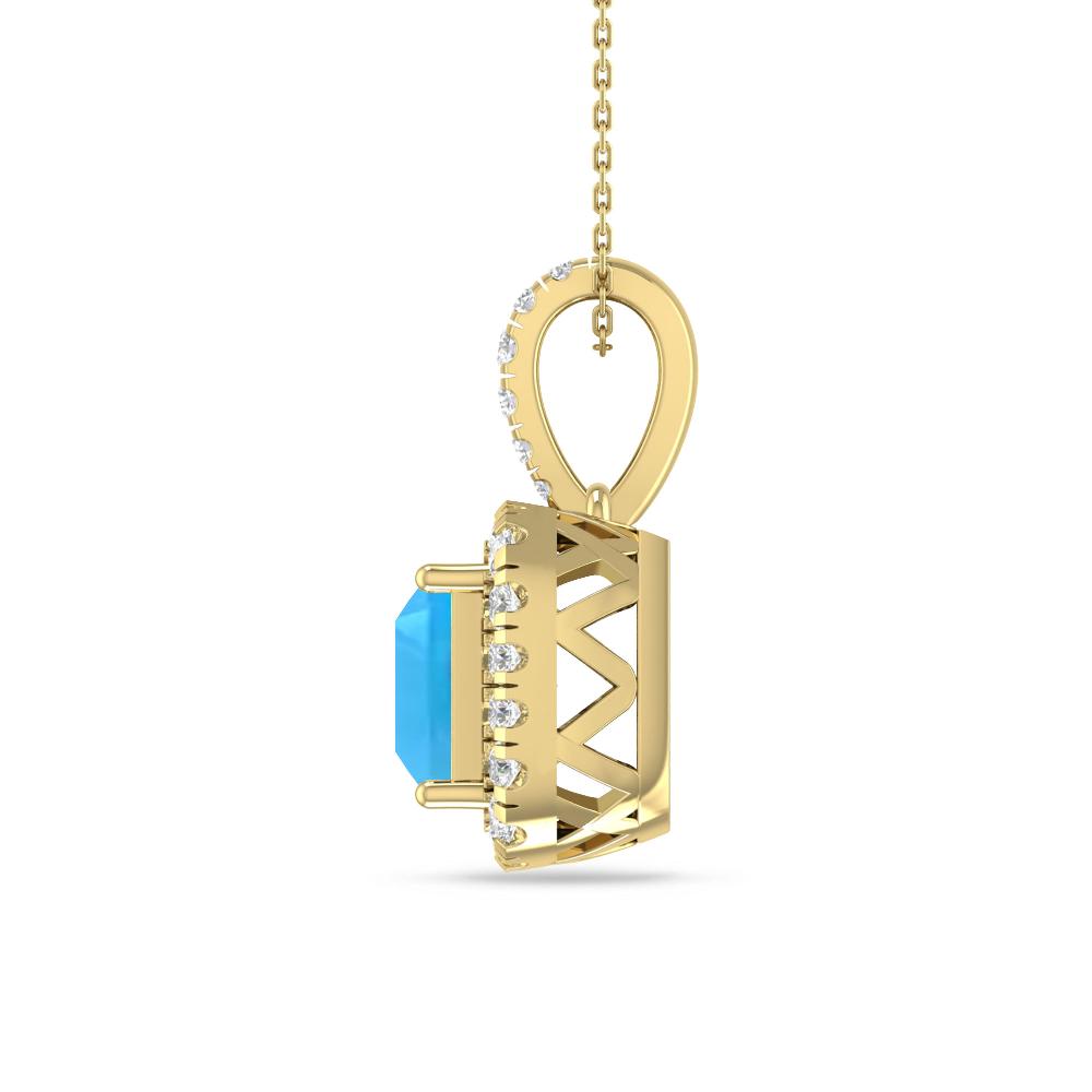 Yellow Gold - Blue Topaz