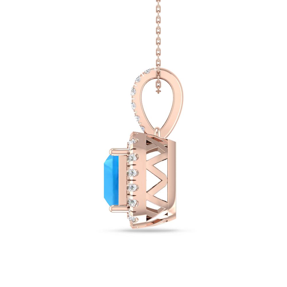 Rose Gold - Blue Topaz