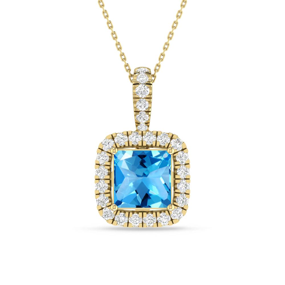 Yellow Gold - Blue Topaz