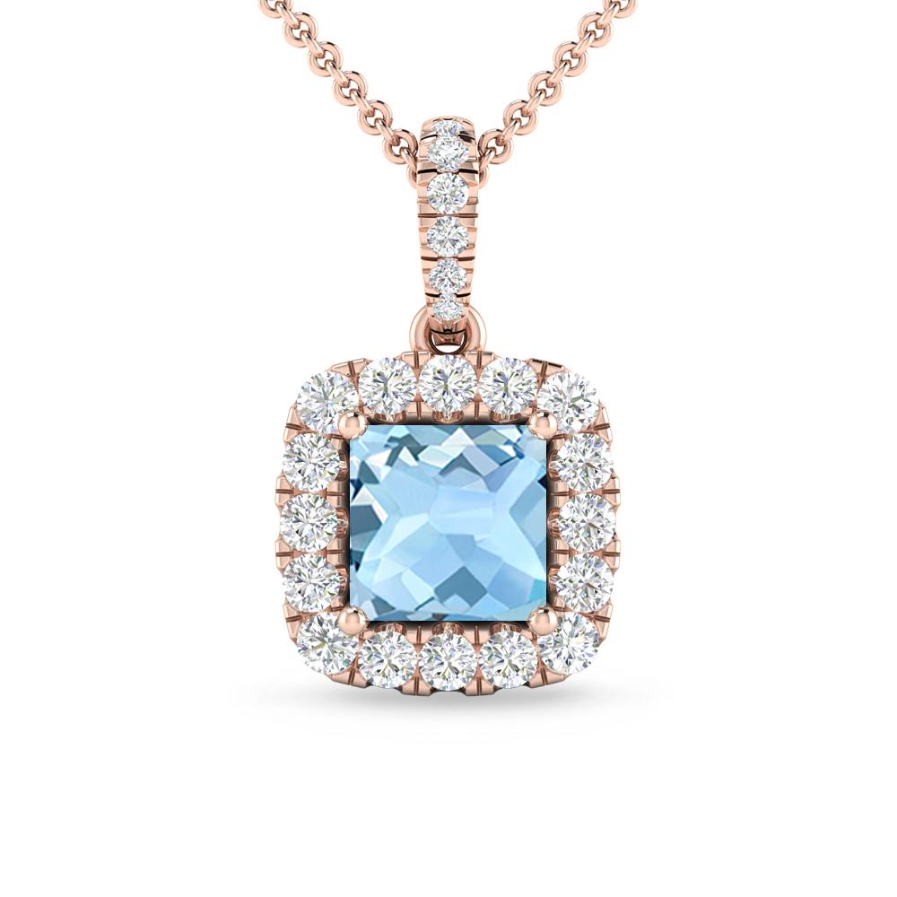 Rose Gold - Aquamarine