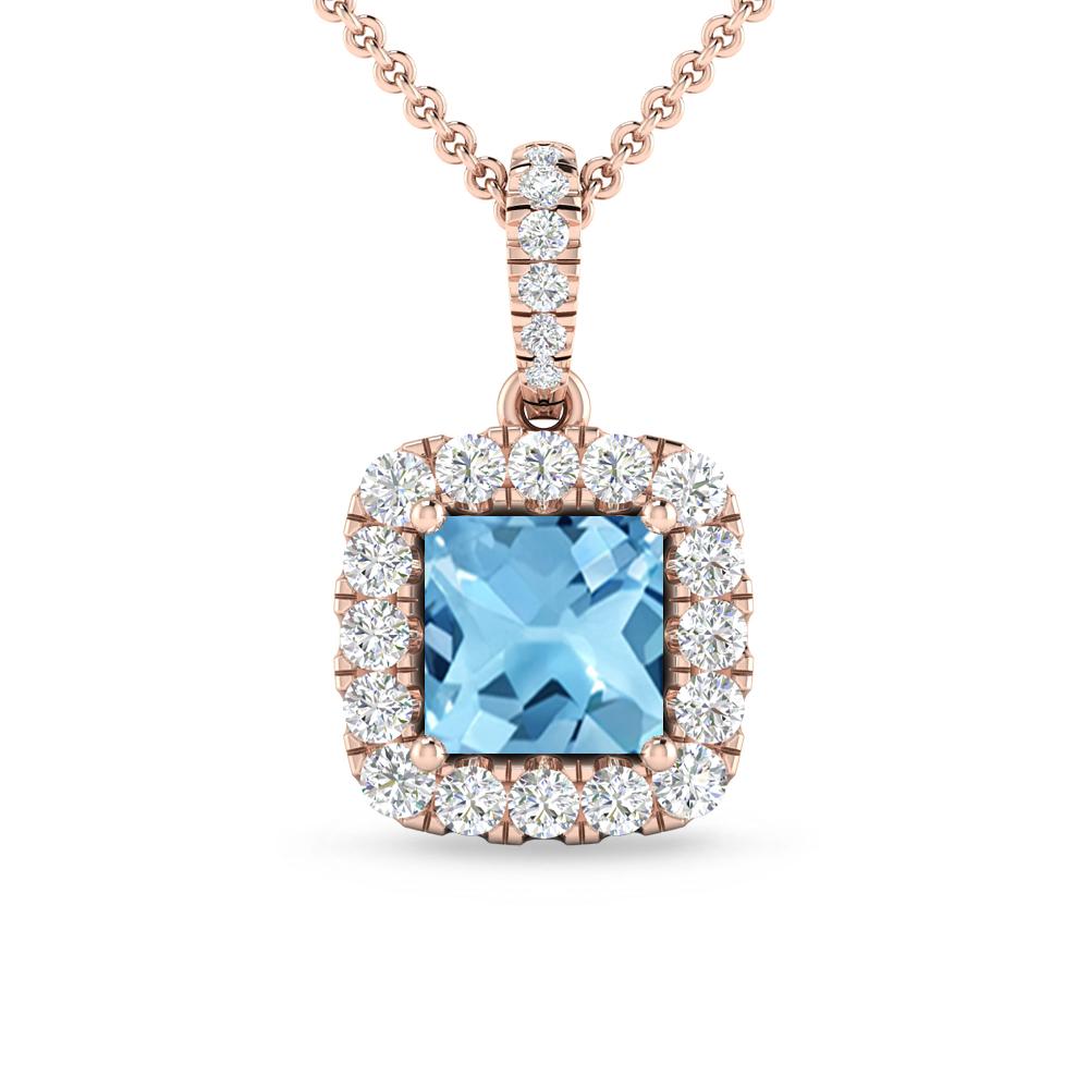 Rose Gold - Blue Topaz