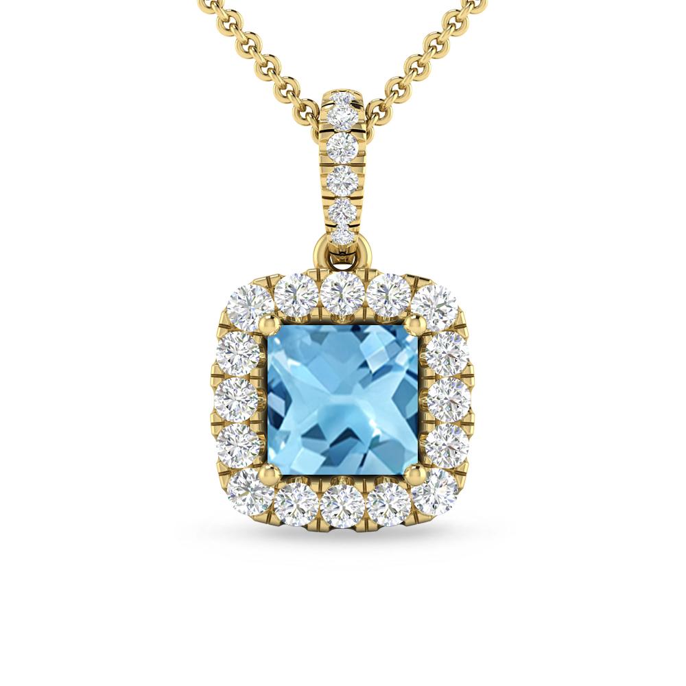 Yellow Gold - Blue Topaz