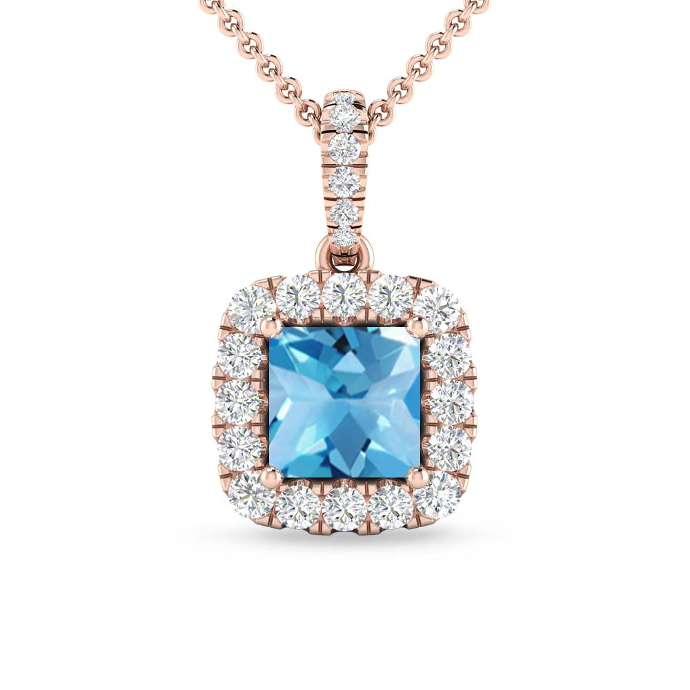 Rose Gold - Blue Topaz