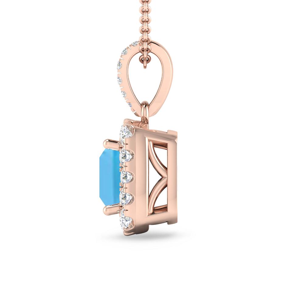 Rose Gold - Blue Topaz