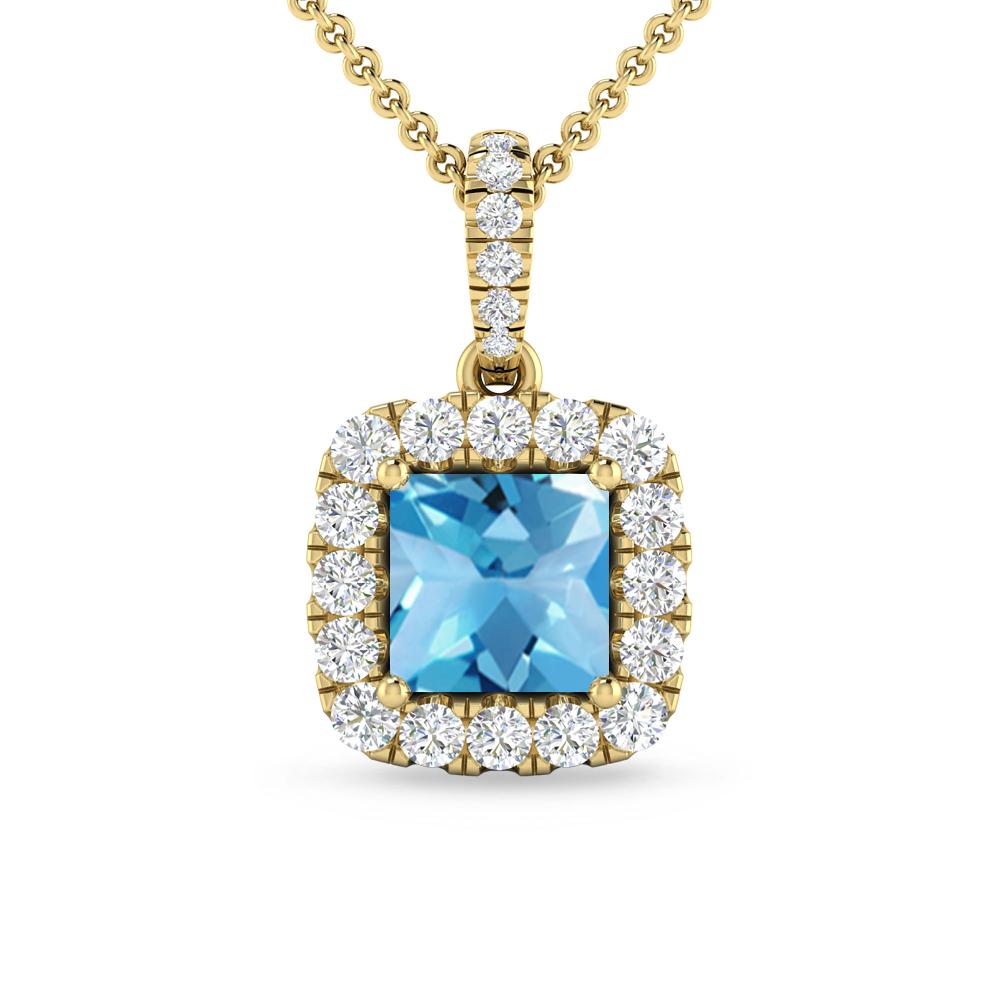 Yellow Gold - Blue Topaz