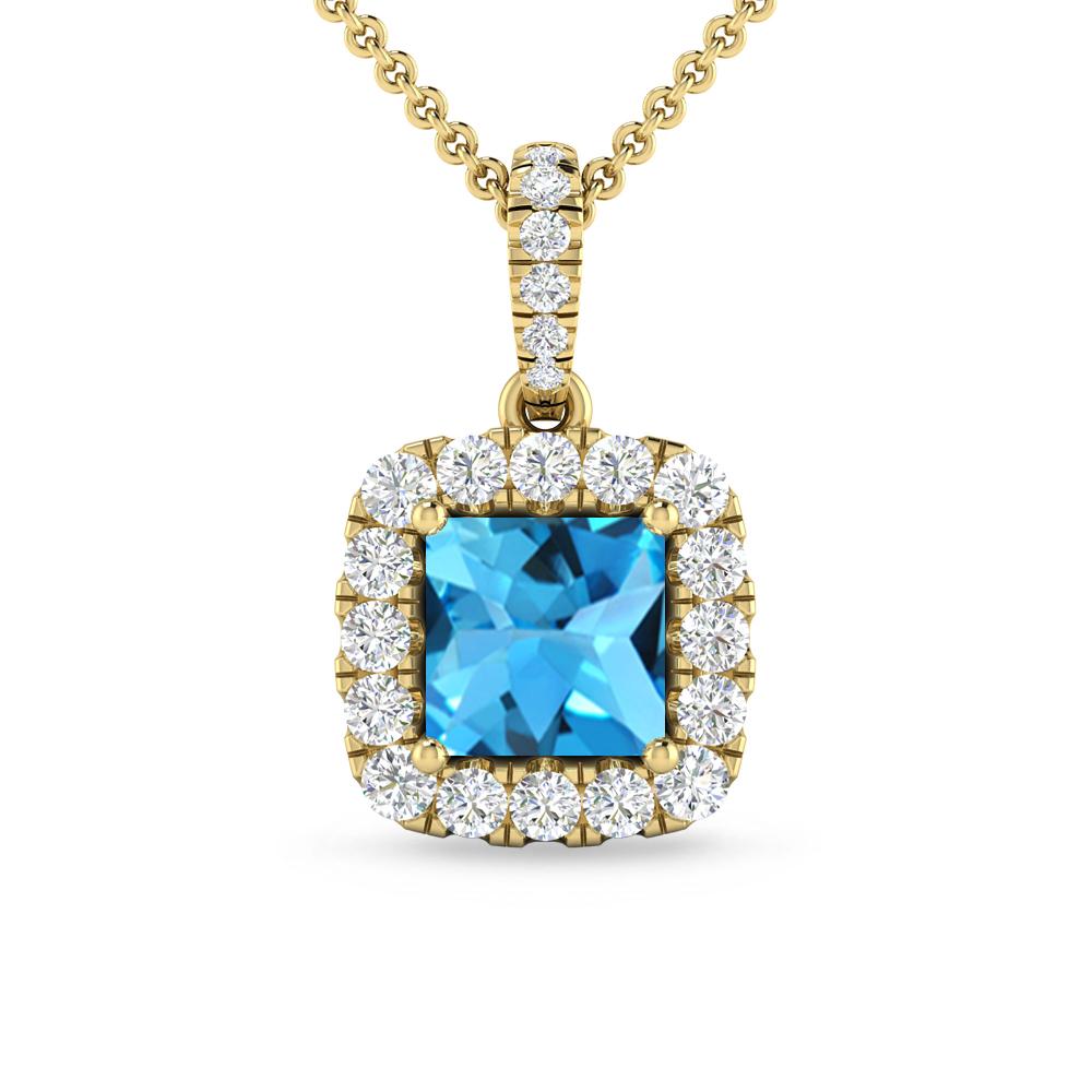 Yellow Gold - Blue Topaz