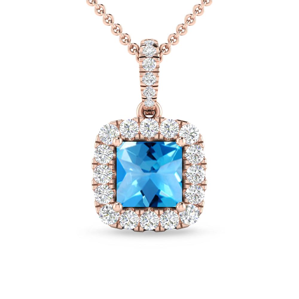 Rose Gold - Blue Topaz
