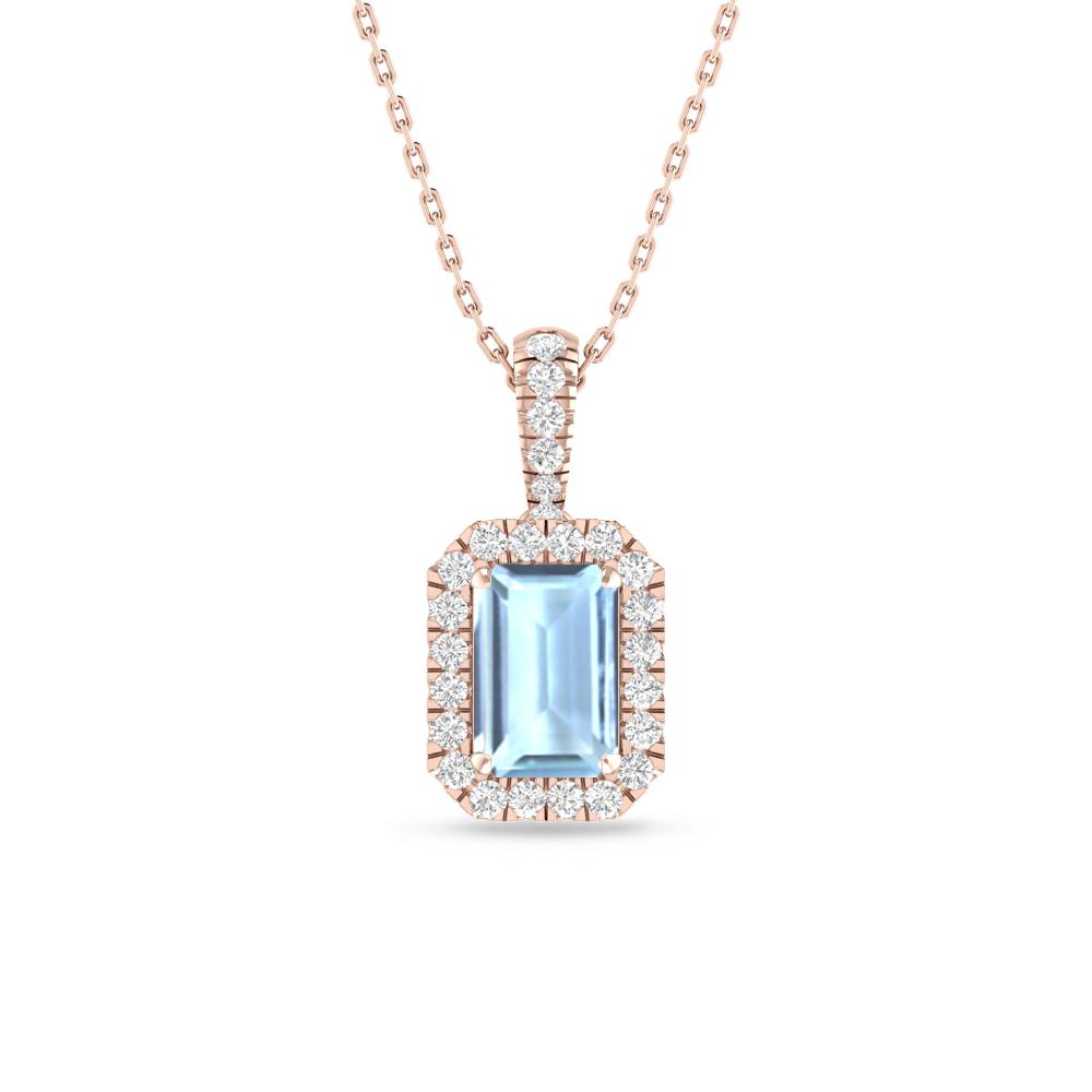 Rose Gold - Aquamarine