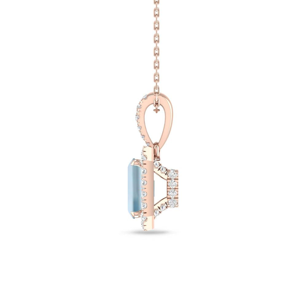 Rose Gold - Aquamarine