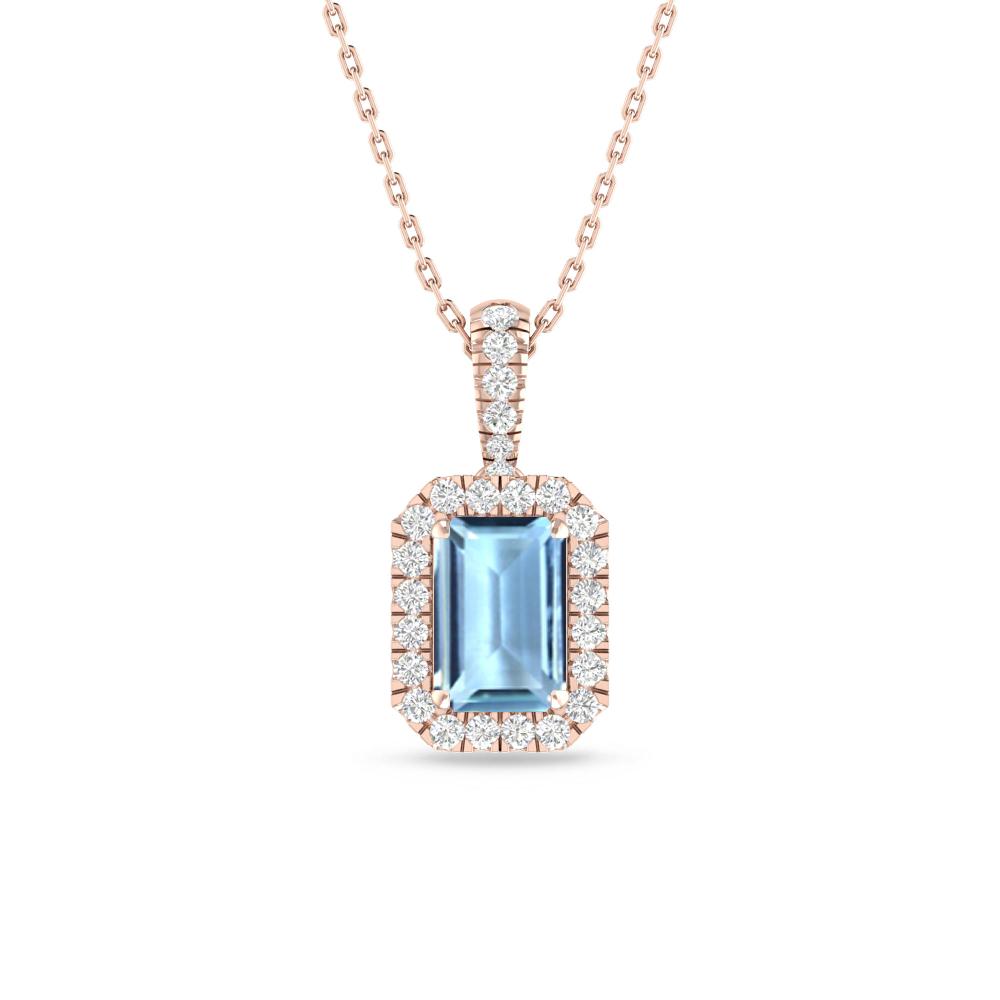 Rose Gold - Aquamarine