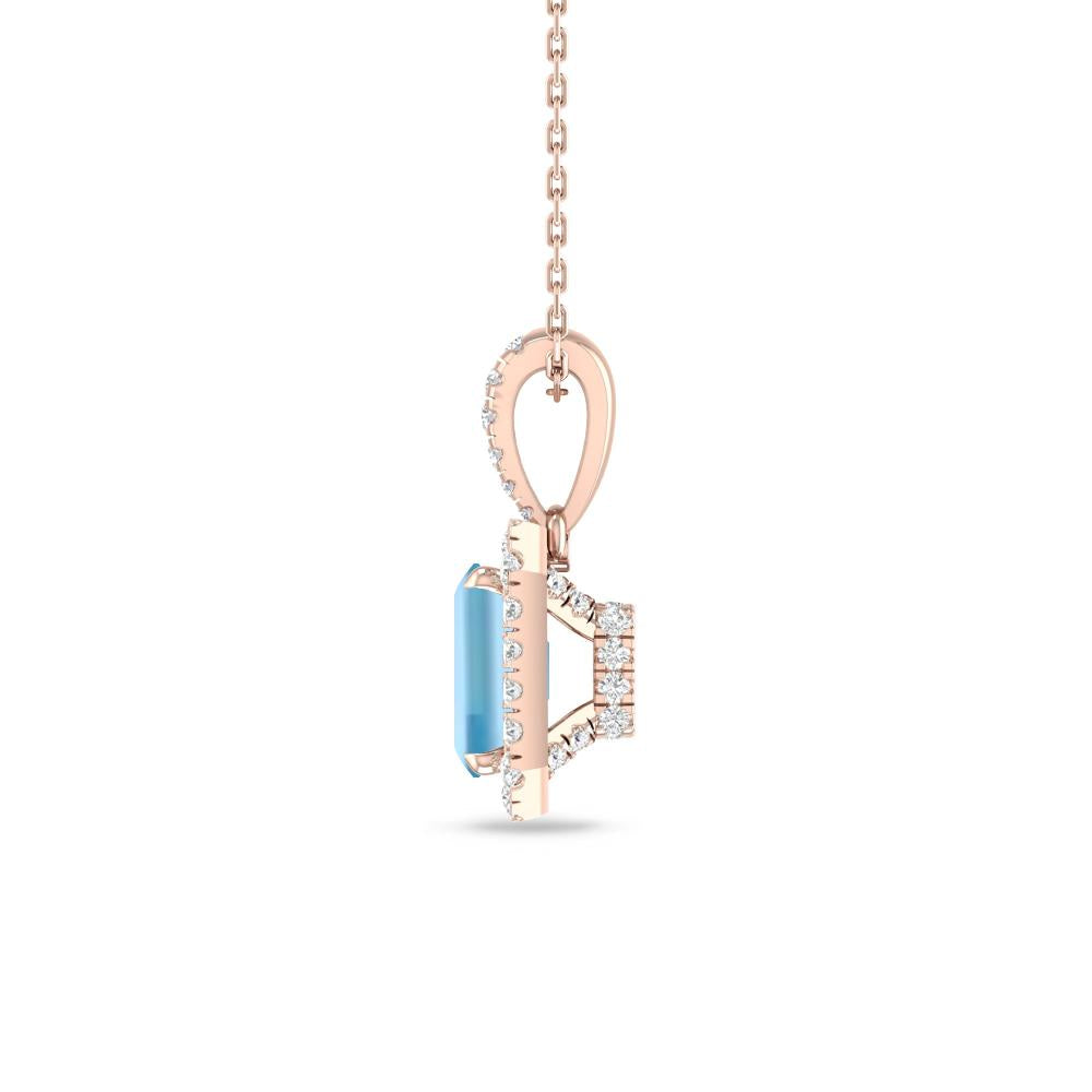 Rose Gold - Aquamarine