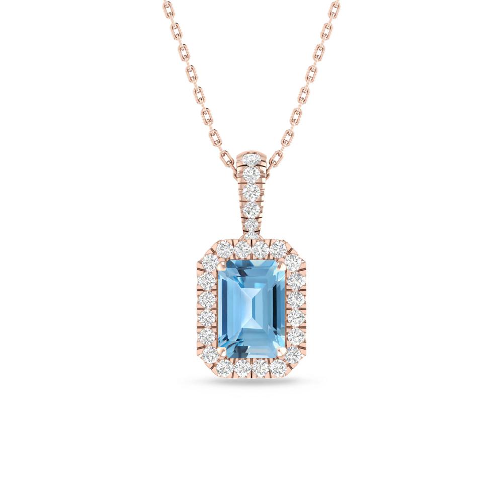 Rose Gold - Blue Topaz