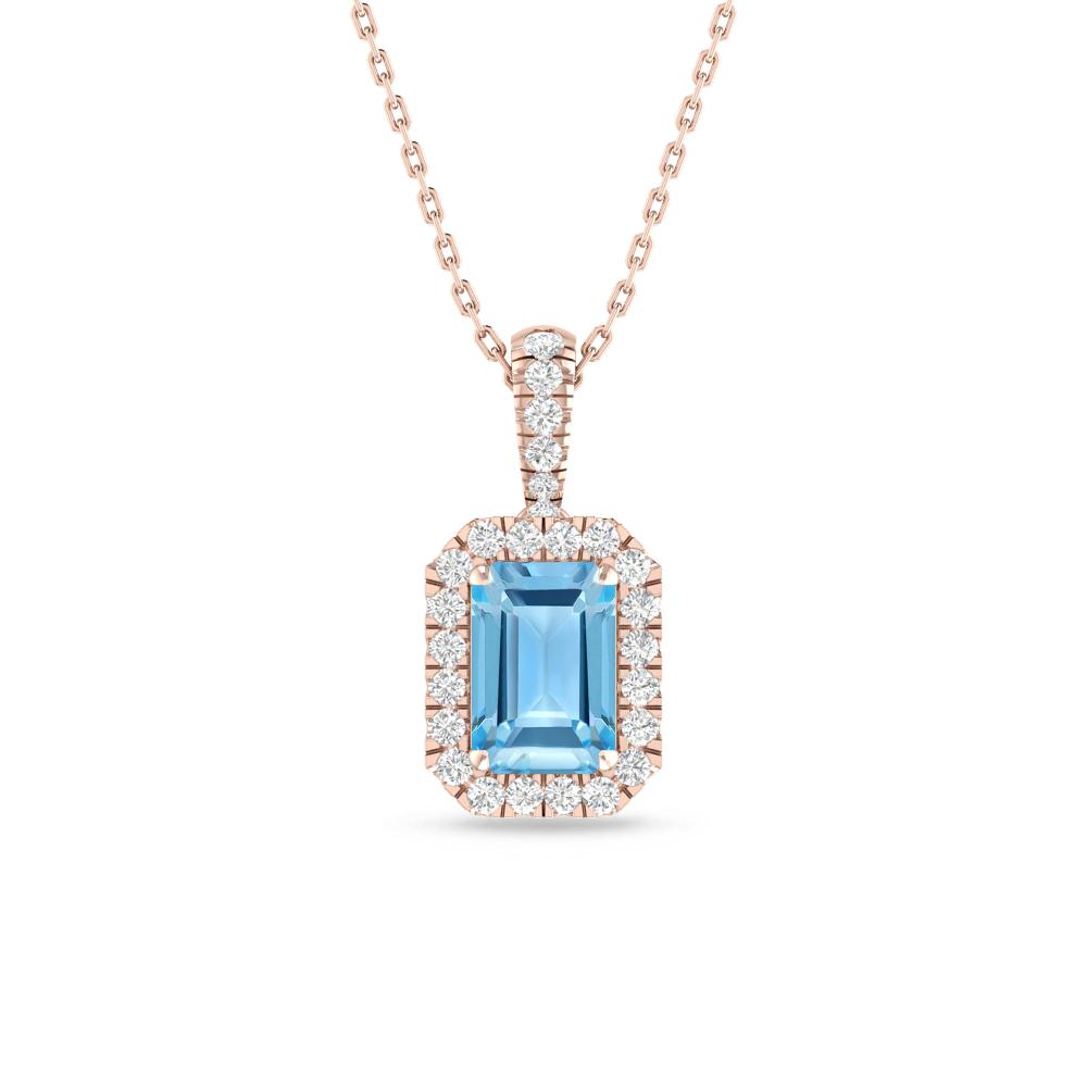 Rose Gold - Blue Topaz