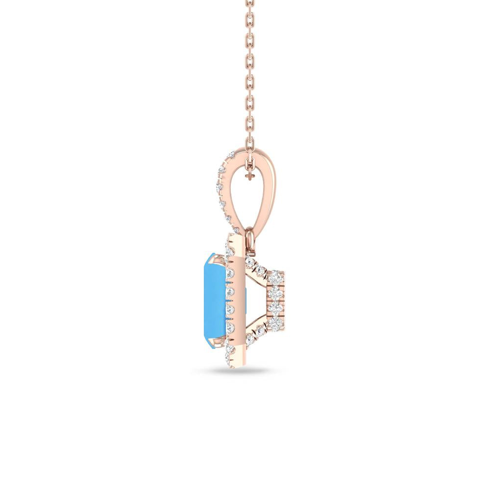 Rose Gold - Blue Topaz
