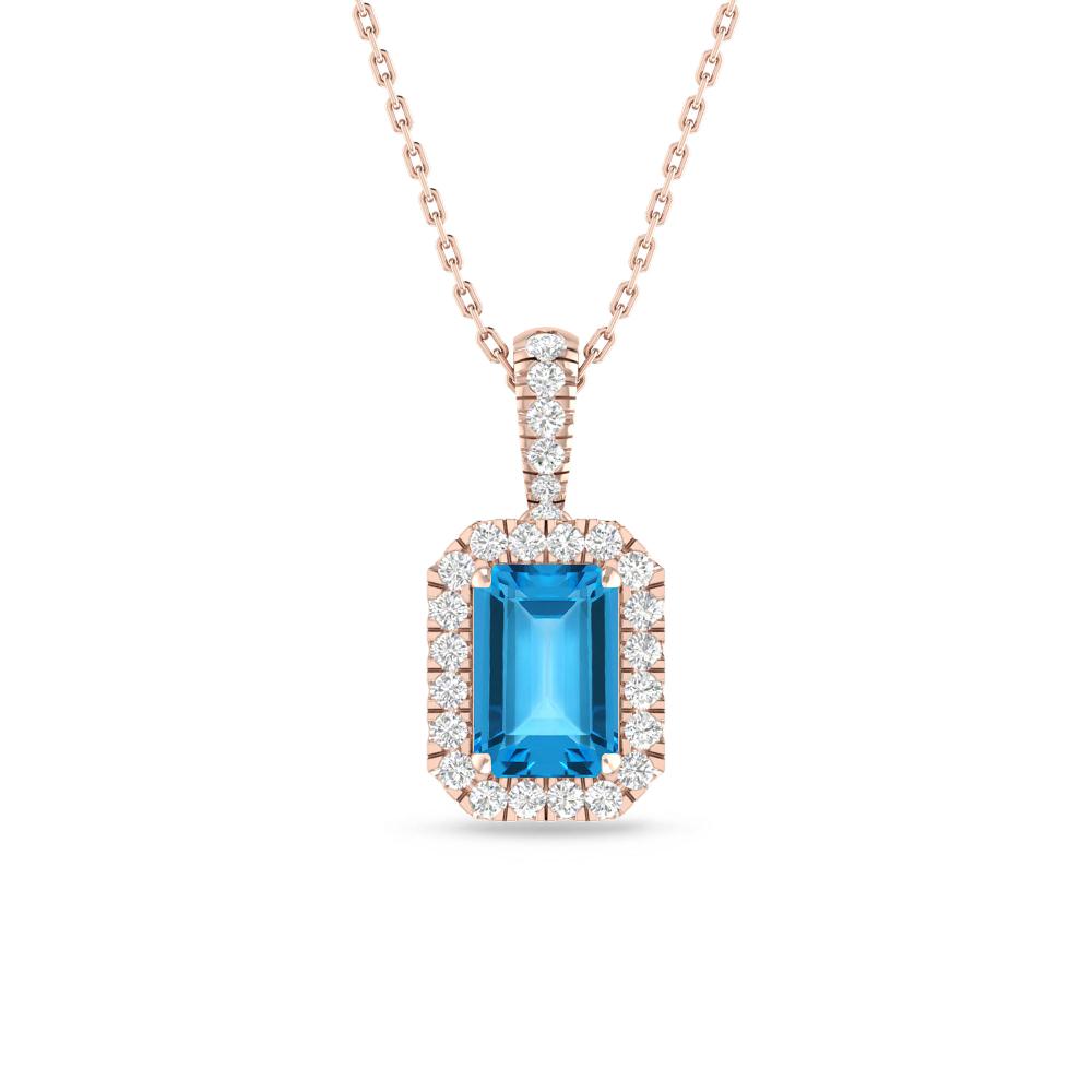 Rose Gold - Blue Topaz