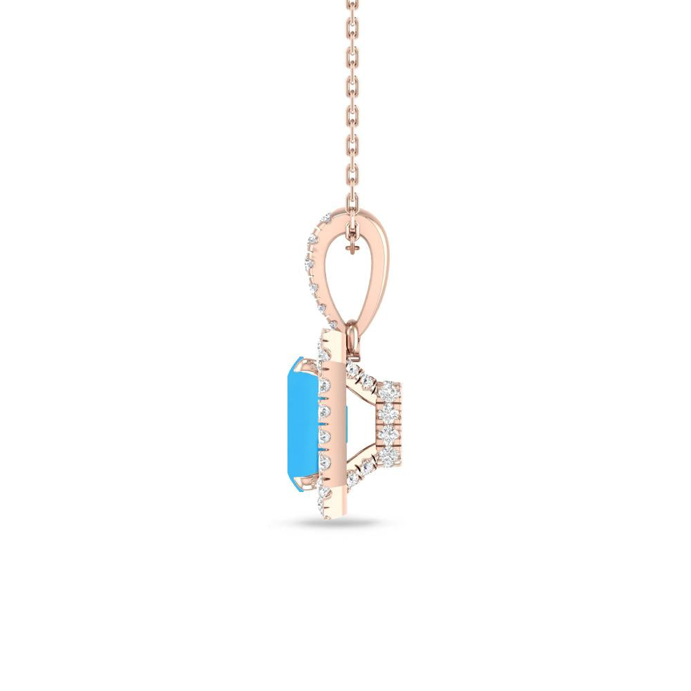 Rose Gold - Blue Topaz