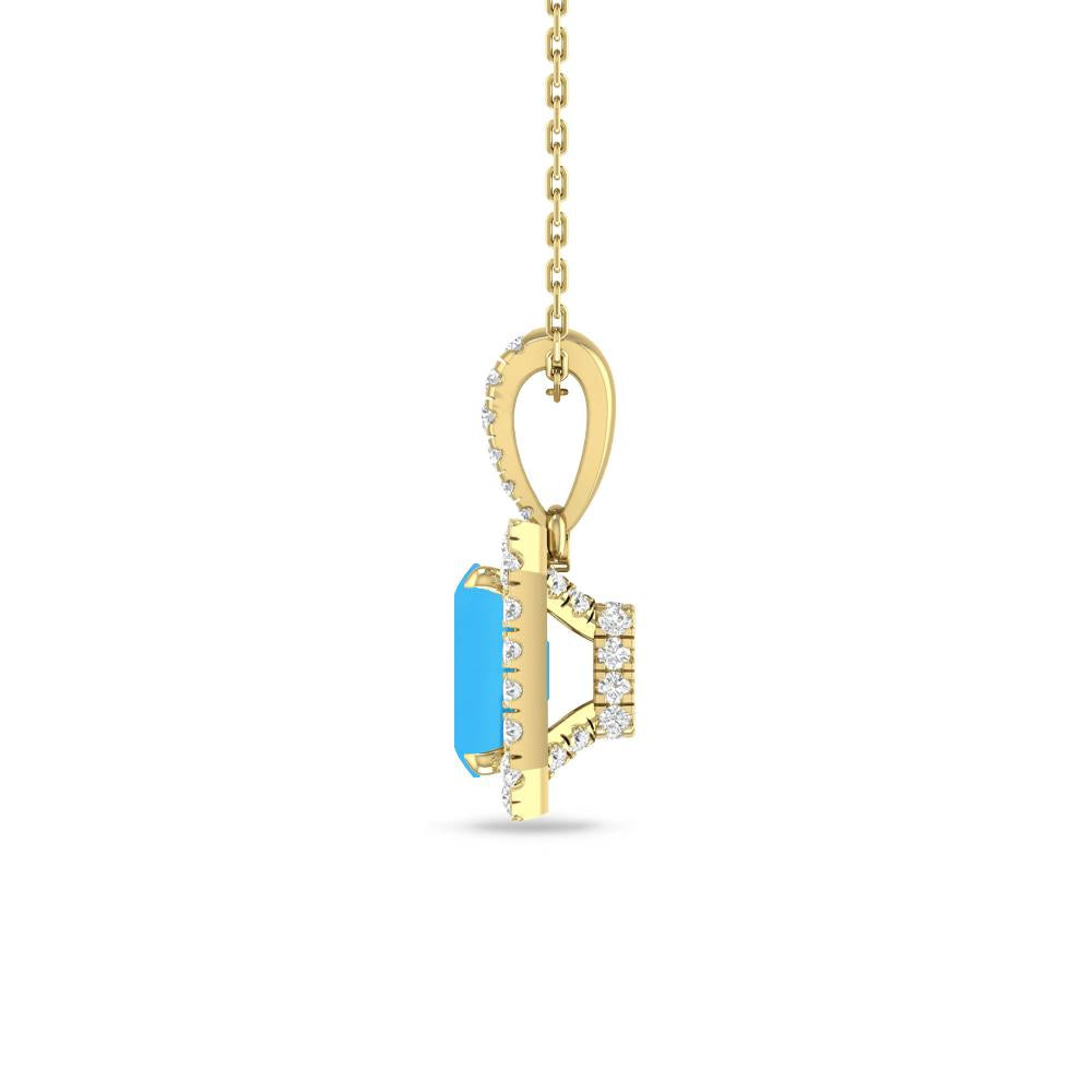 Yellow Gold - Blue Topaz