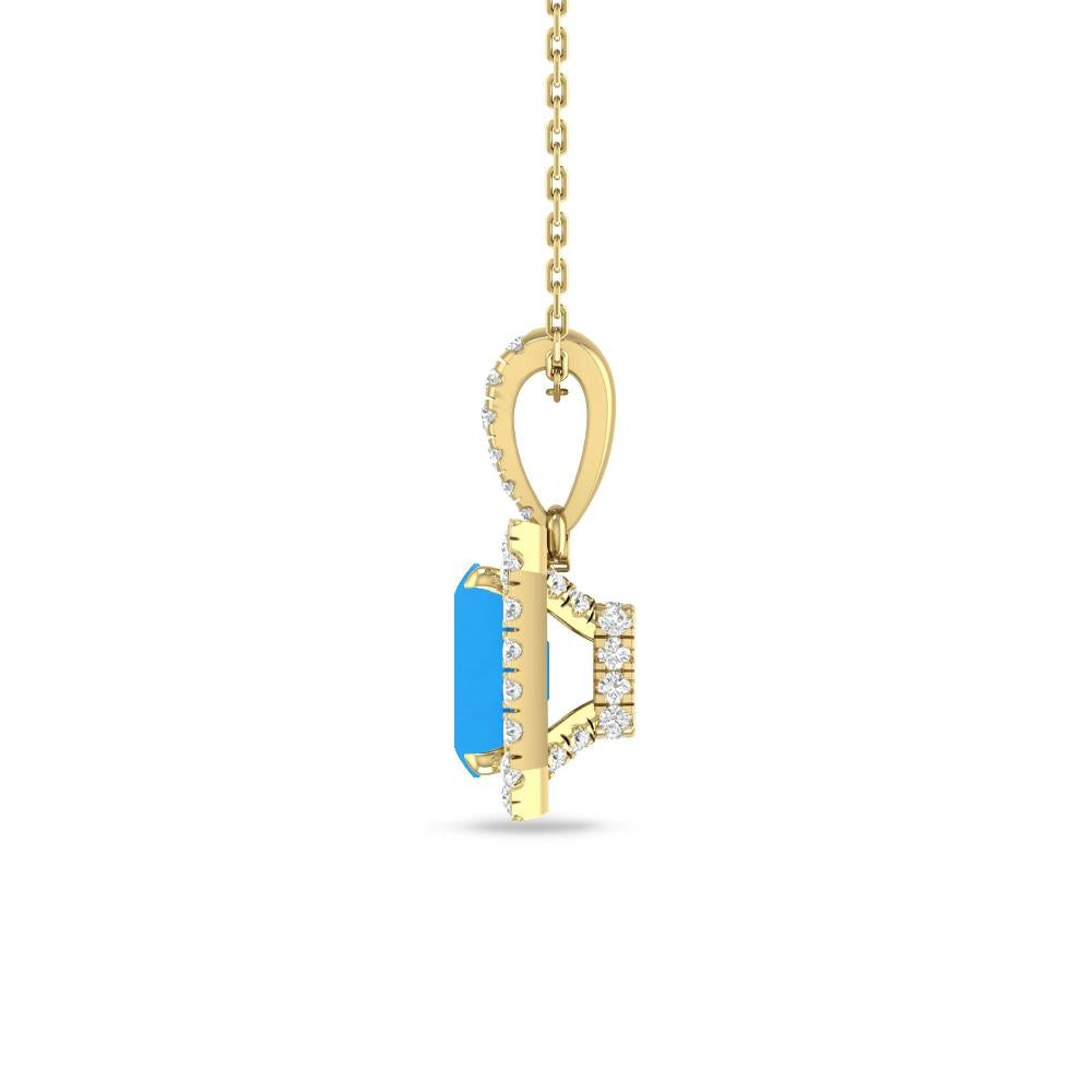 Yellow Gold - Blue Topaz