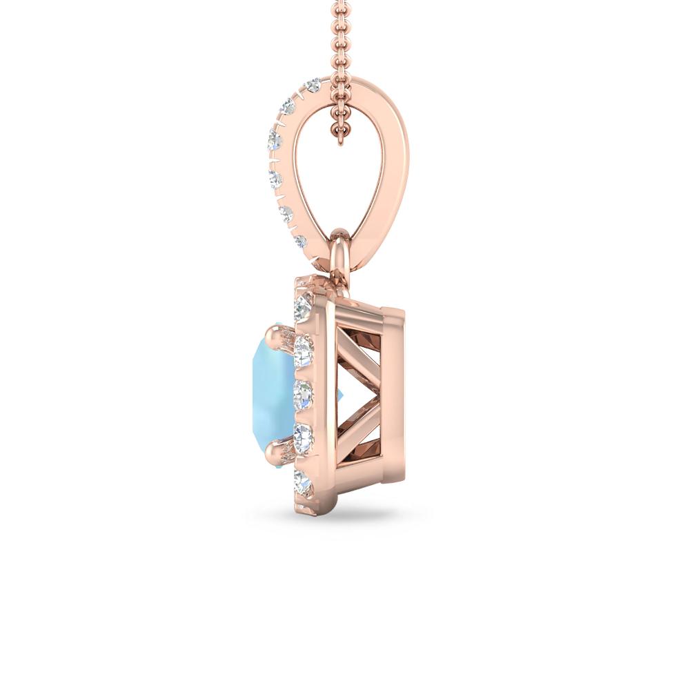 Rose Gold - Aquamarine