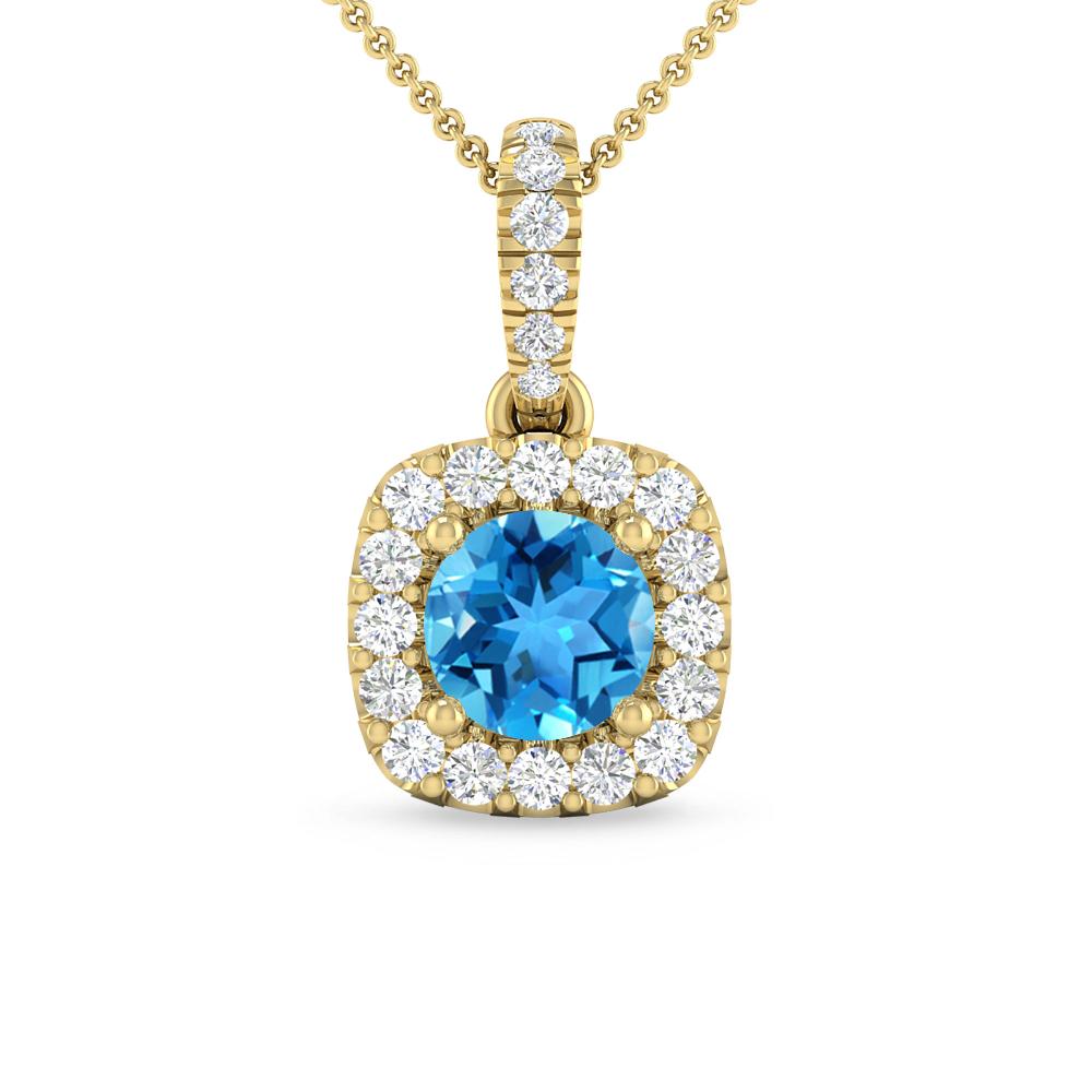 Yellow Gold - Blue Topaz