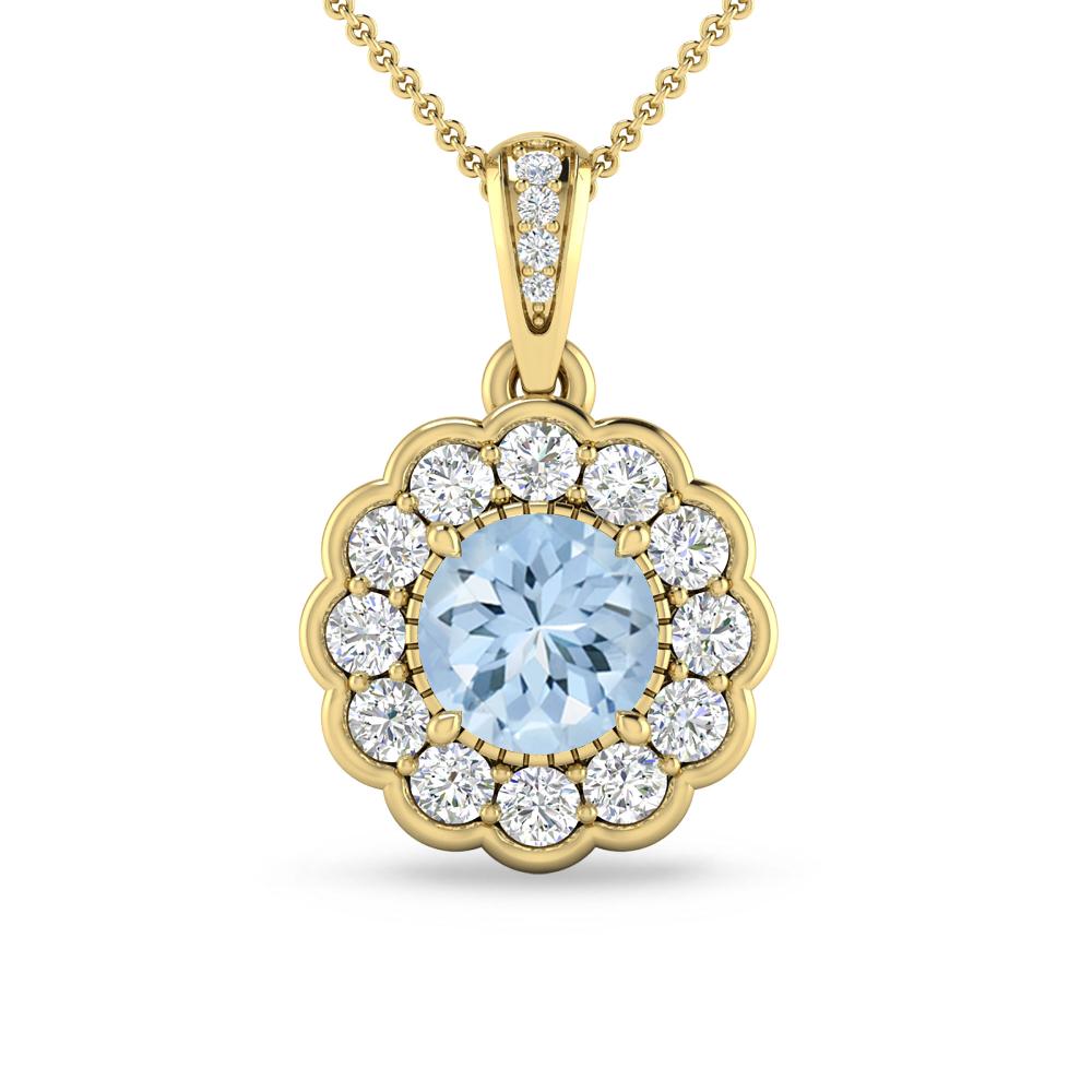 Yellow Gold - Aquamarine