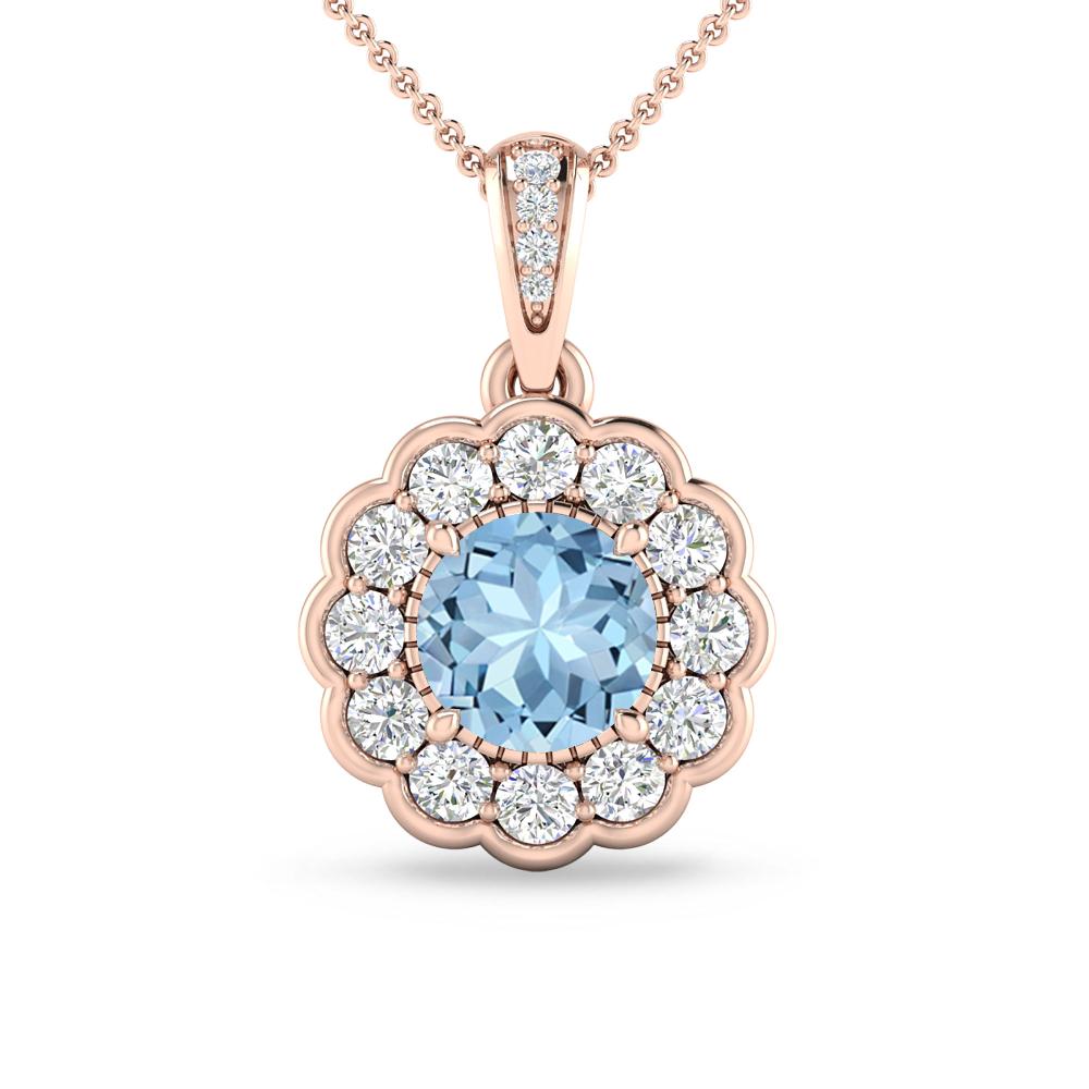 Rose Gold - Aquamarine