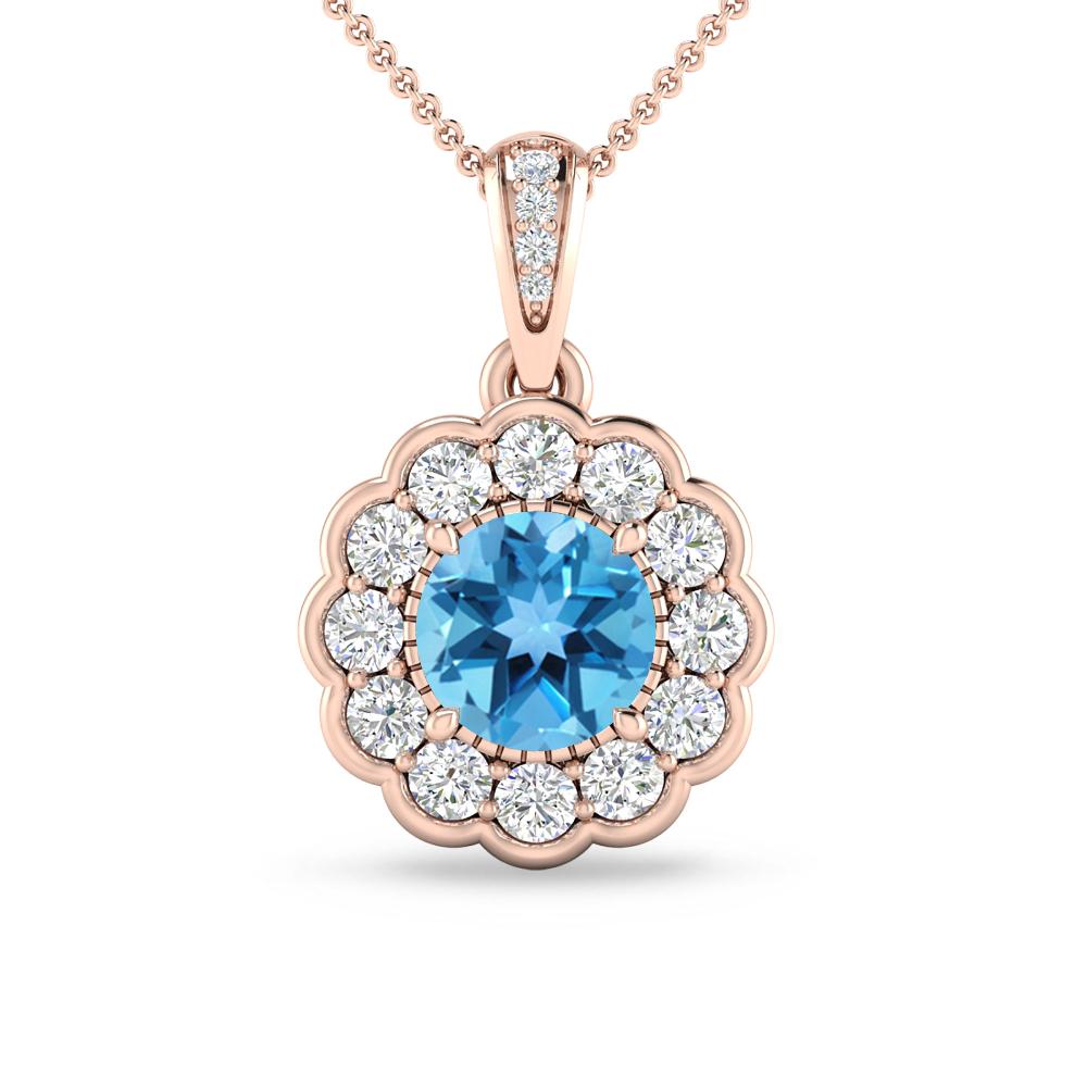 Rose Gold - Blue Topaz