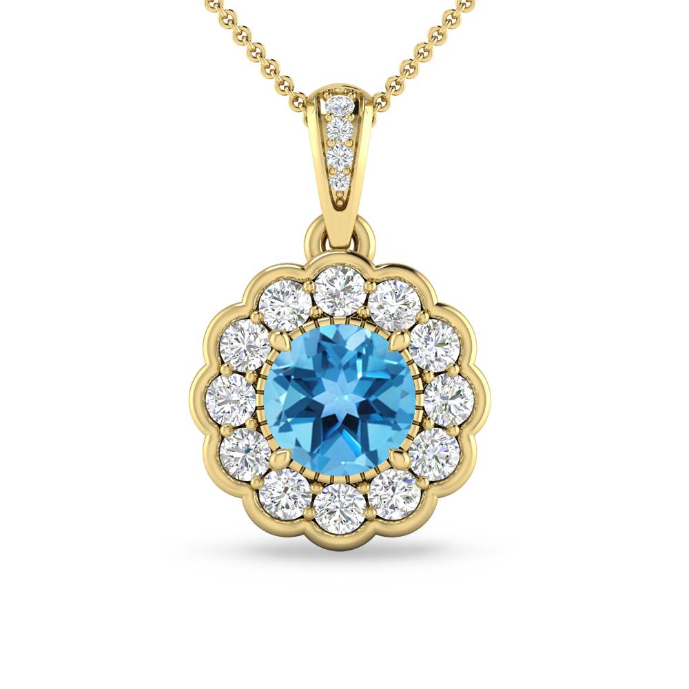 Yellow Gold - Blue Topaz