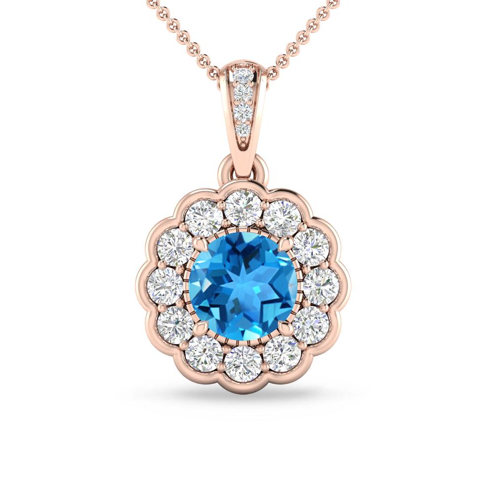 Rose Gold - Blue Topaz