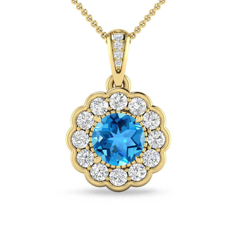 Yellow Gold - Blue Topaz