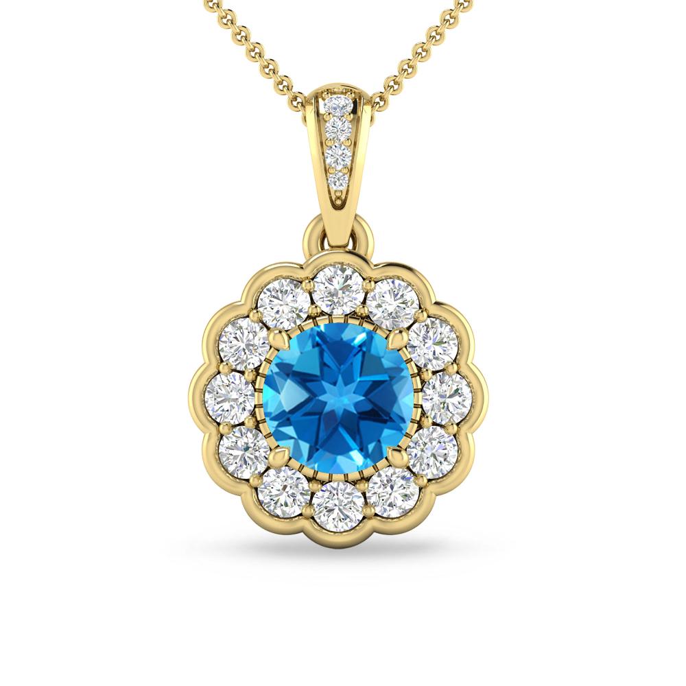 Yellow Gold - Blue Topaz