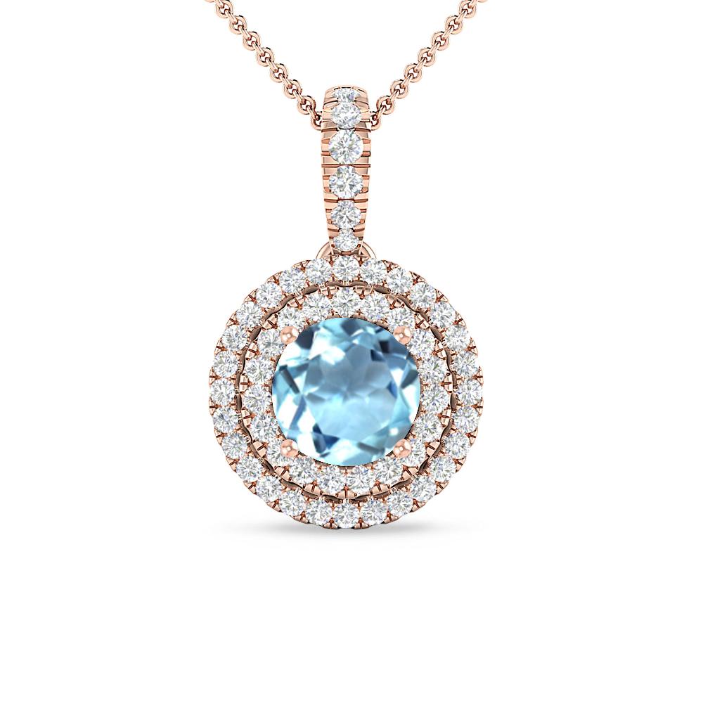 Rose Gold - Aquamarine