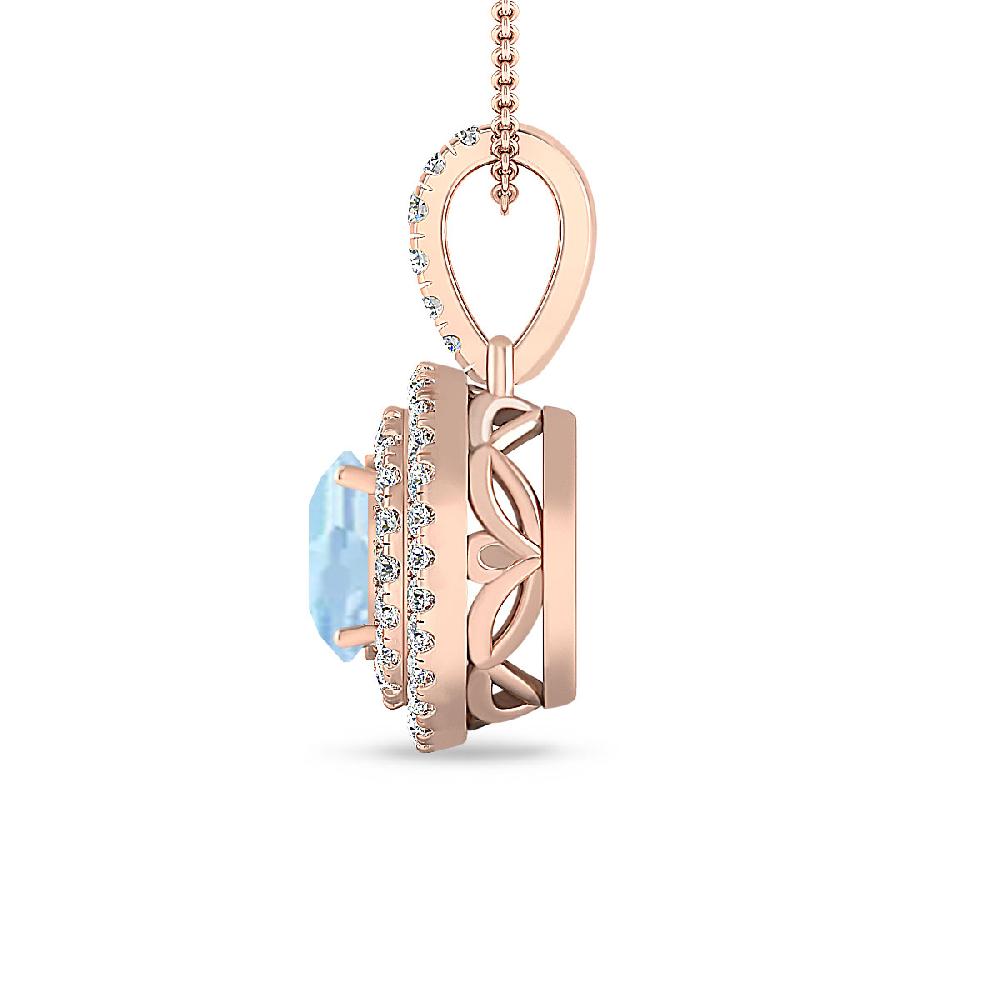 Rose Gold - Aquamarine