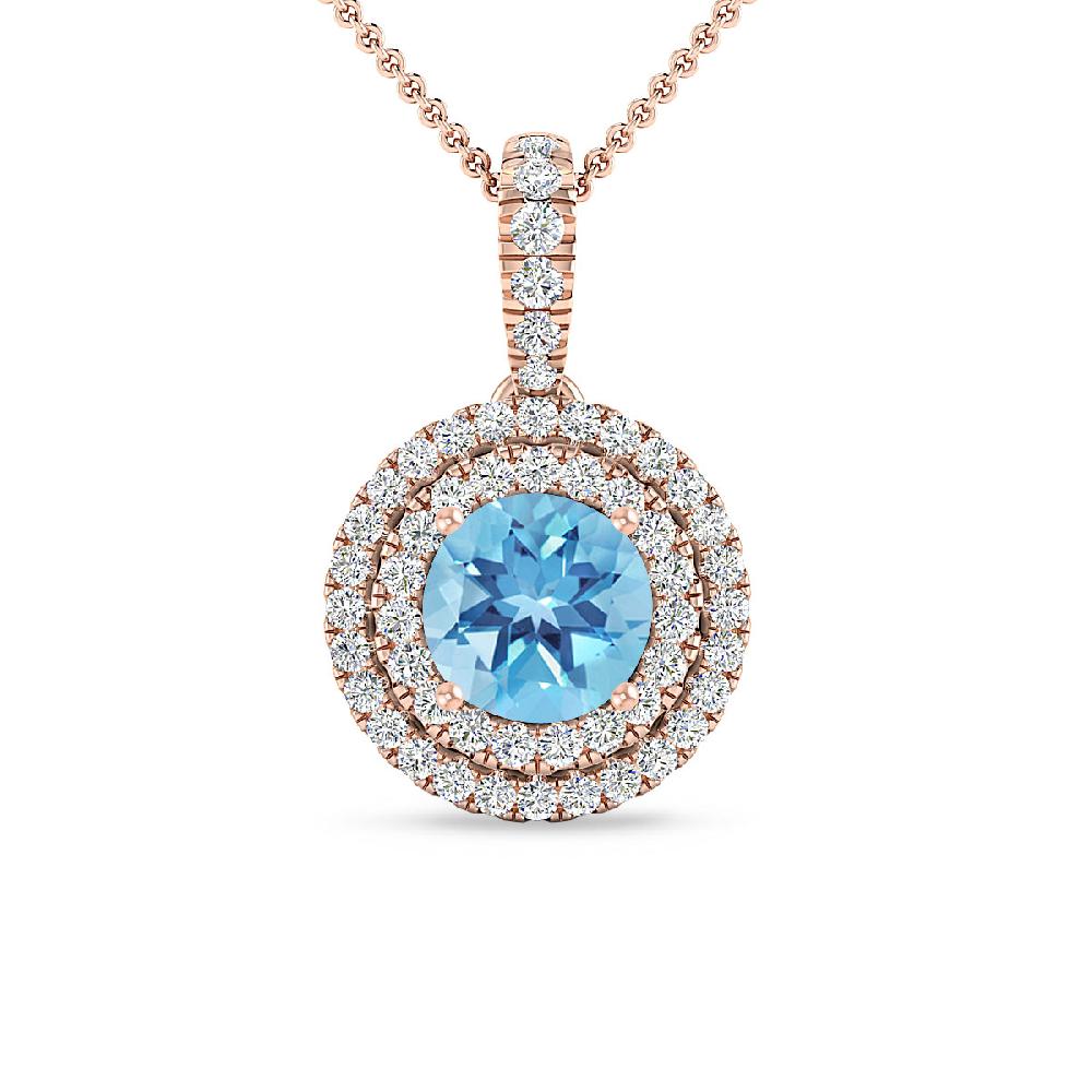 Rose Gold - Blue Topaz