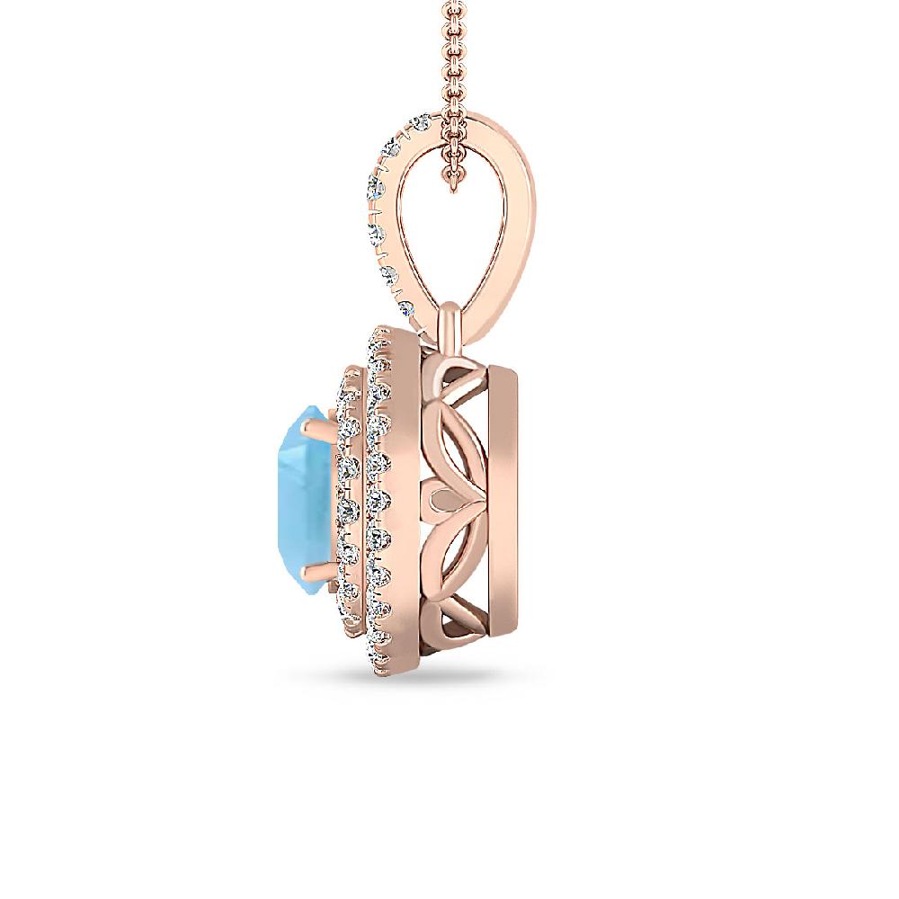 Rose Gold - Blue Topaz