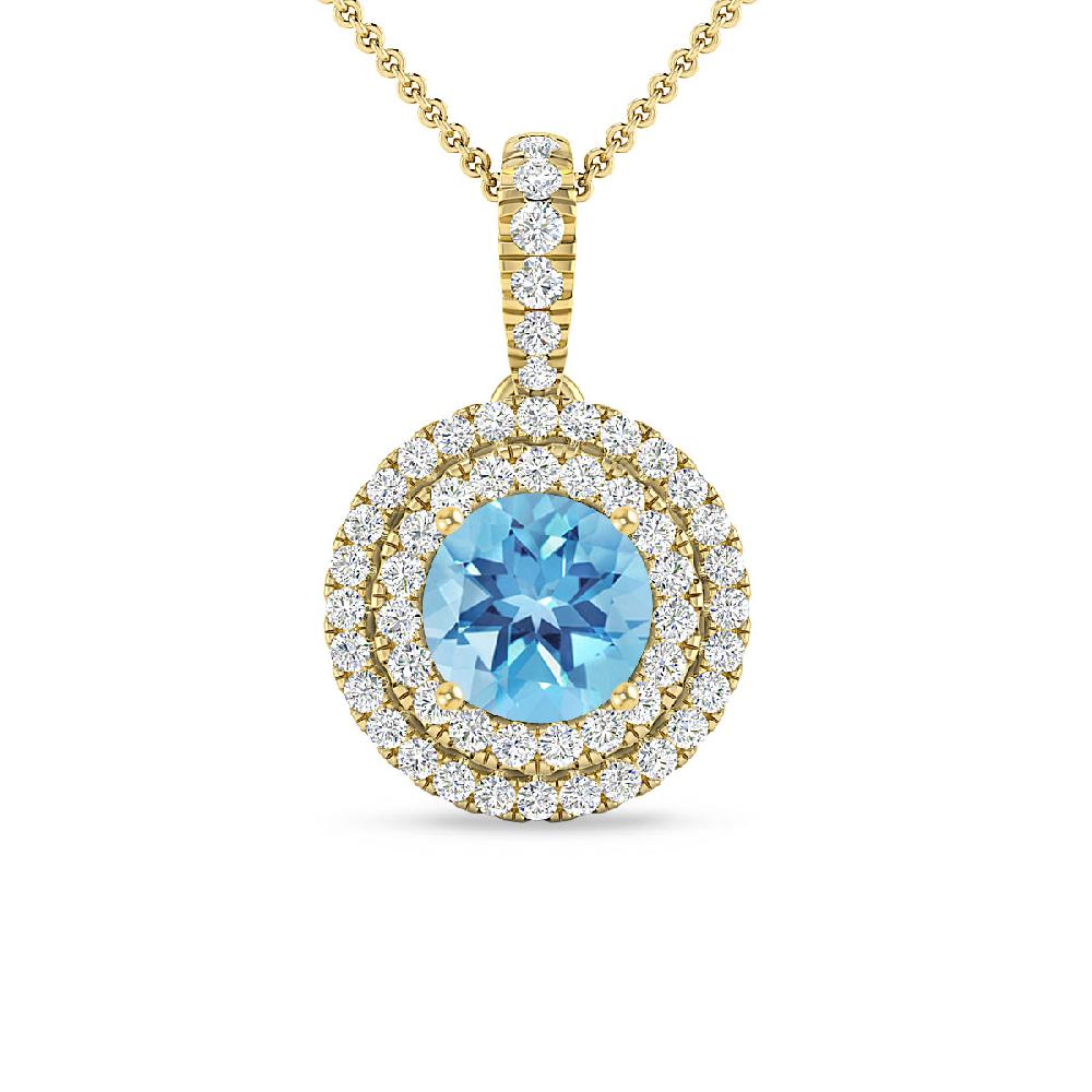 Yellow Gold - Blue Topaz