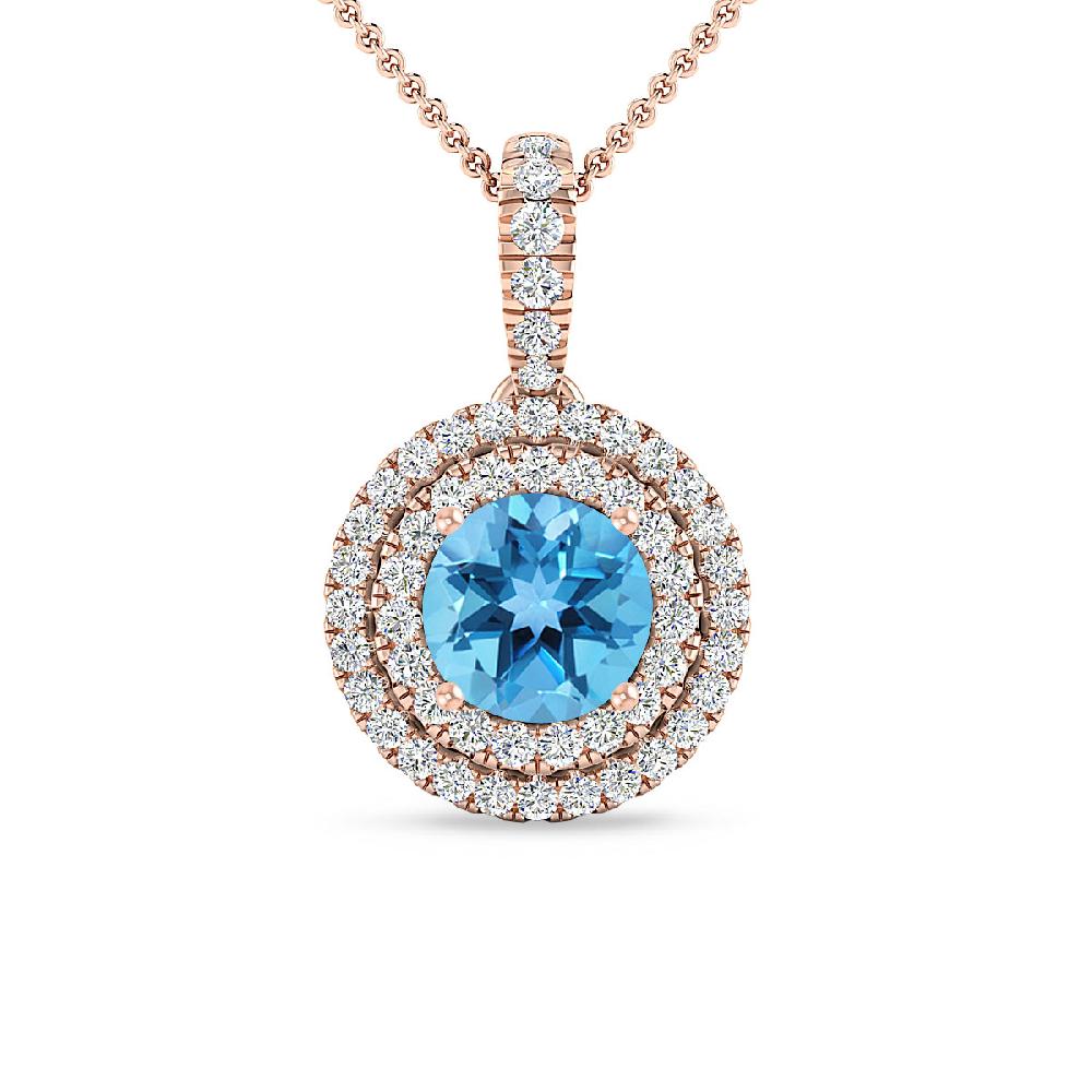 Rose Gold - Blue Topaz