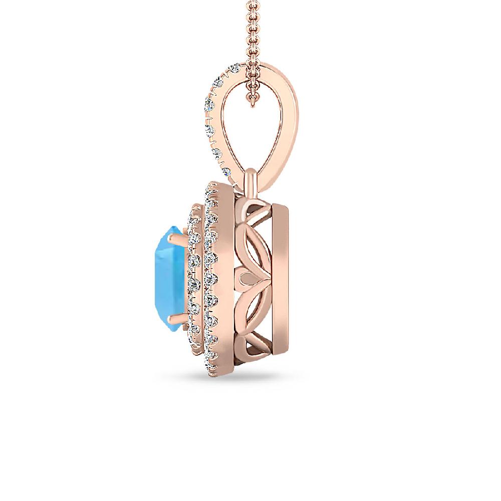 Rose Gold - Blue Topaz