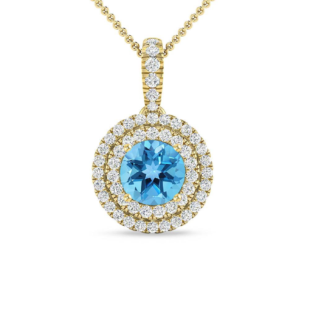 Yellow Gold - Blue Topaz