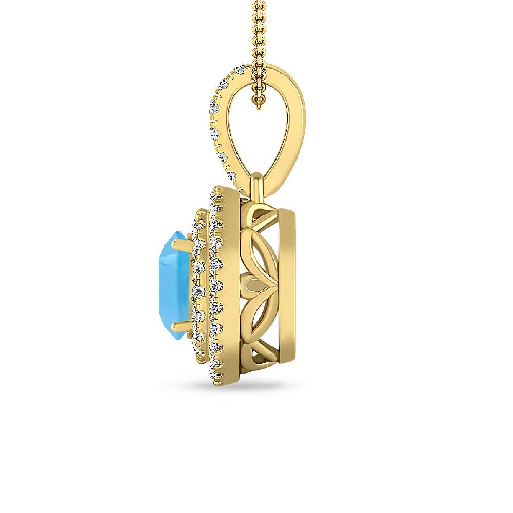 Yellow Gold - Blue Topaz