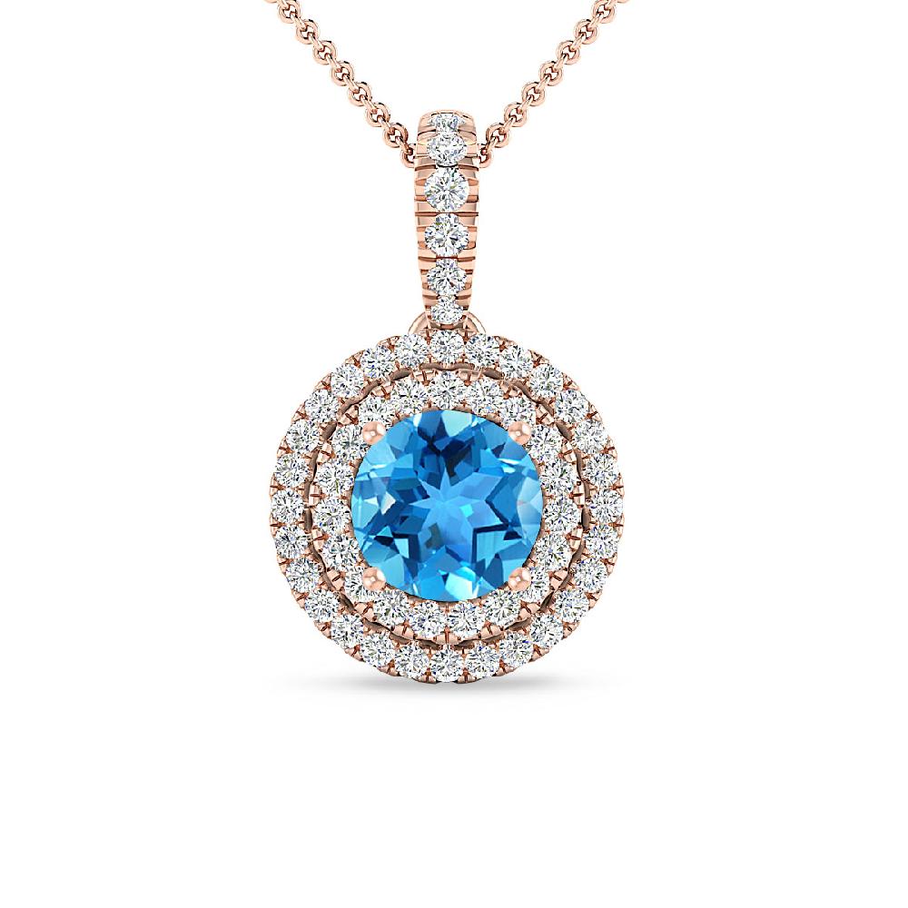 Rose Gold - Blue Topaz