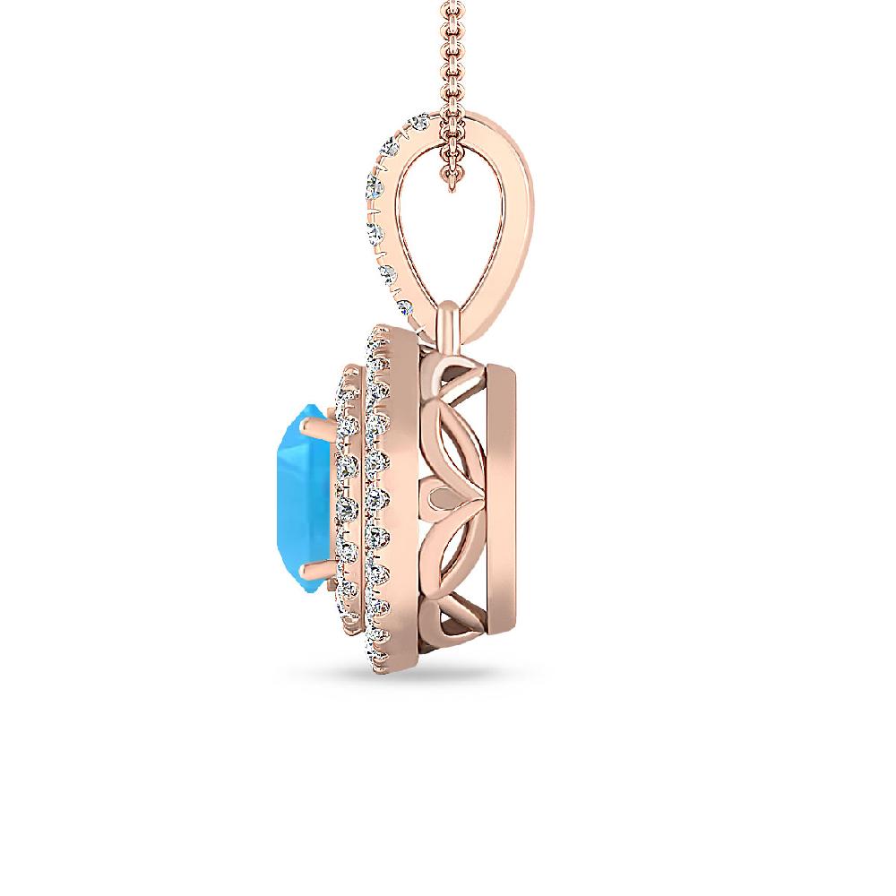 Rose Gold - Blue Topaz