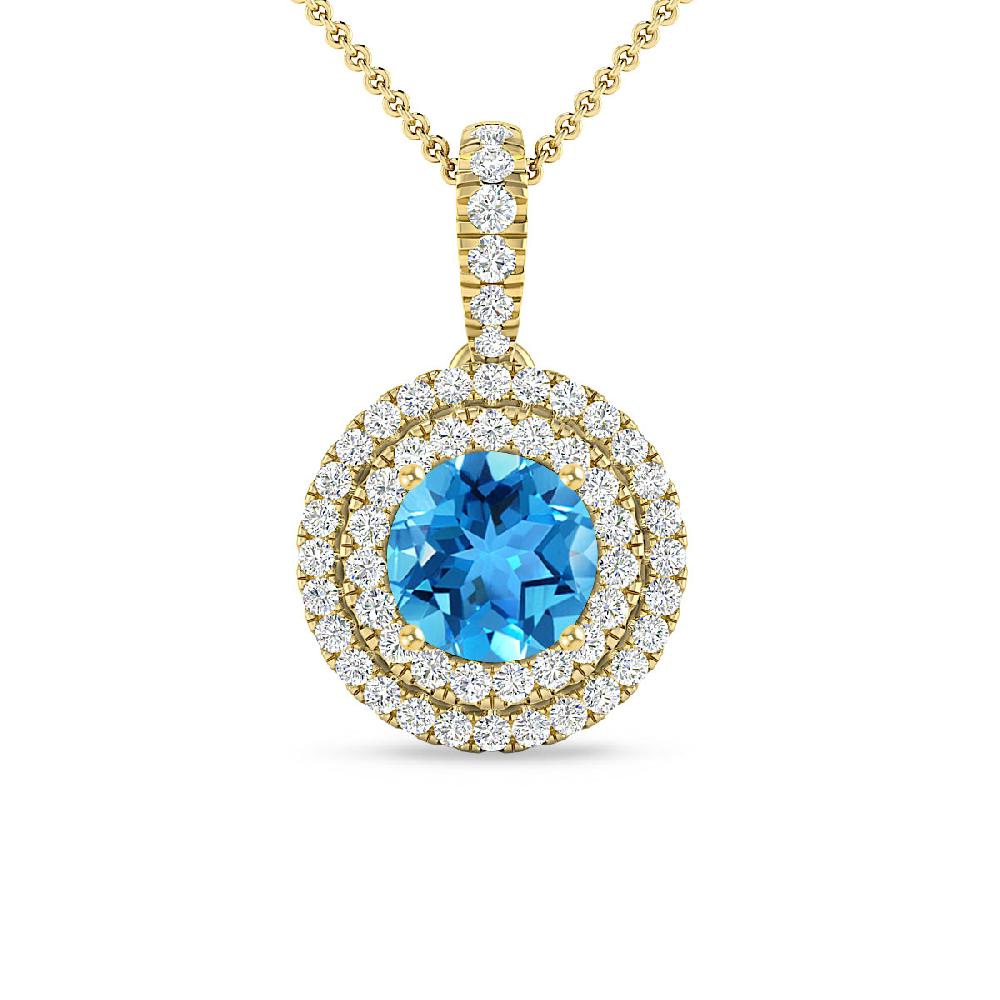 Yellow Gold - Blue Topaz