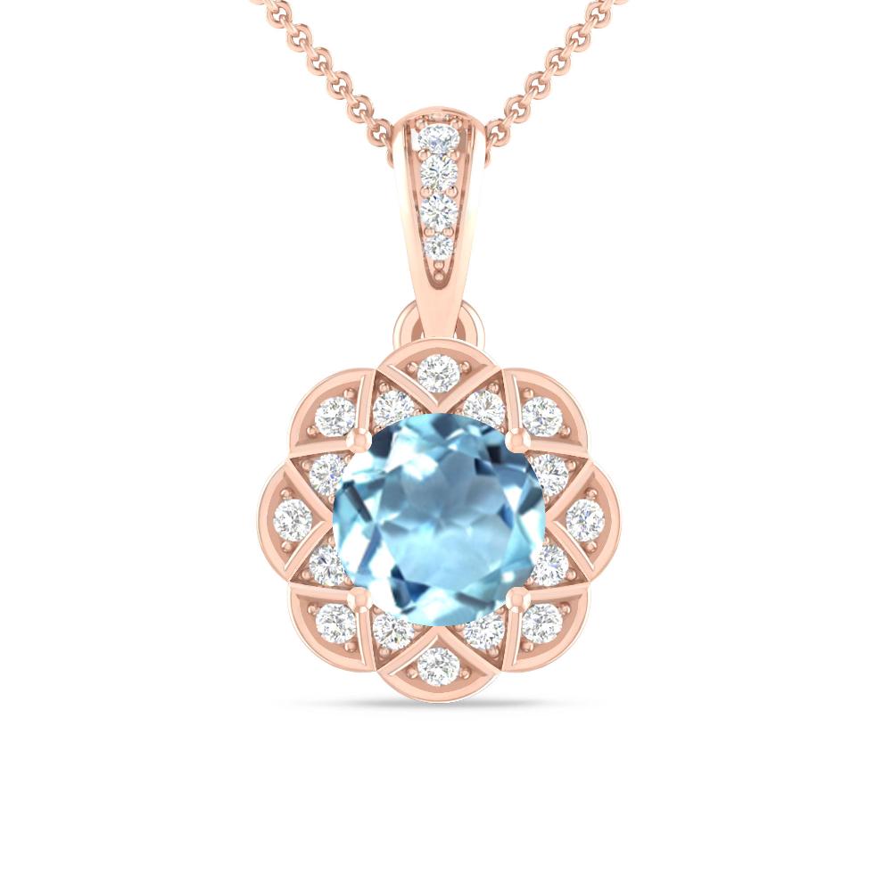 Rose Gold - Aquamarine