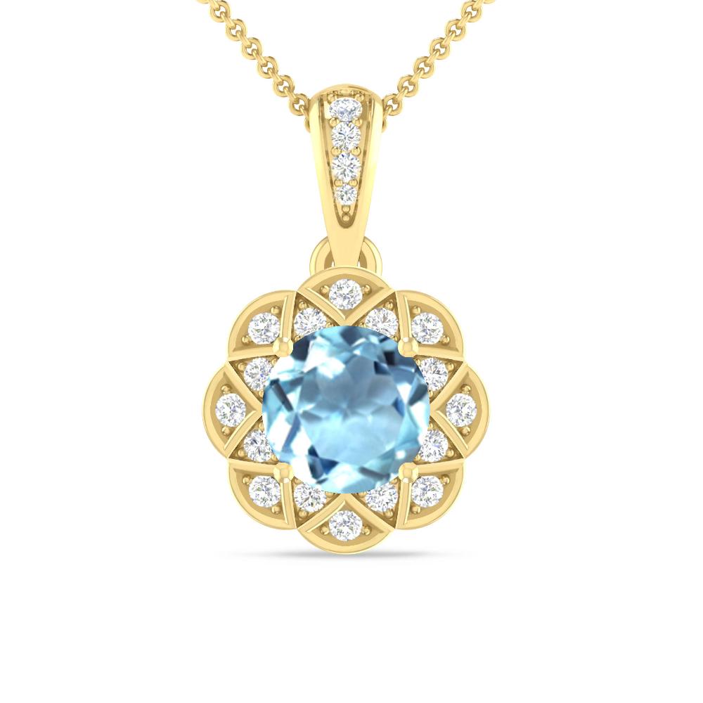 Yellow Gold - Aquamarine