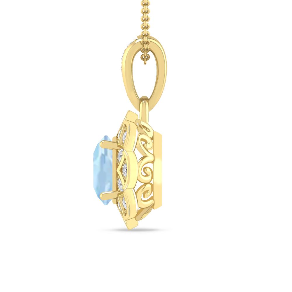 Yellow Gold - Aquamarine