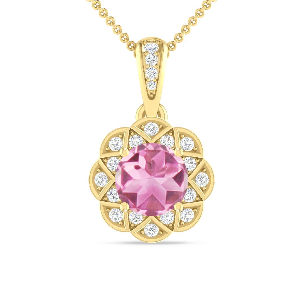 Yellow Gold - Pink Tourmaline