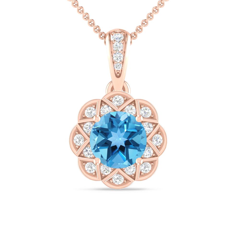 Rose Gold - Blue Topaz